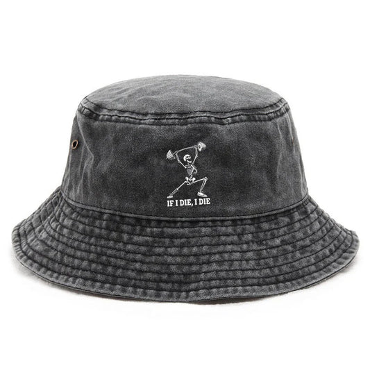 Vintage Cotton Fitness Workout Streetwear Bucket Hat