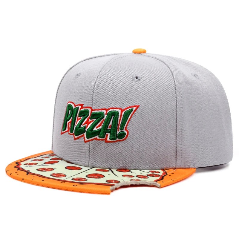 PIZZA Creative Flat Brim Street Hip Hop Baseball Hat