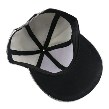 PU Crocodile Skin Letter Embroidered Flat Brim Baseball Hat
