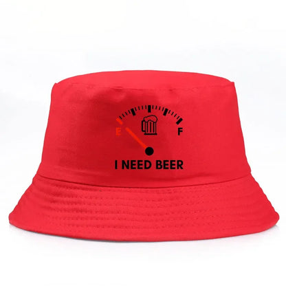 I Need Beer Reversible Print Bucket Hat