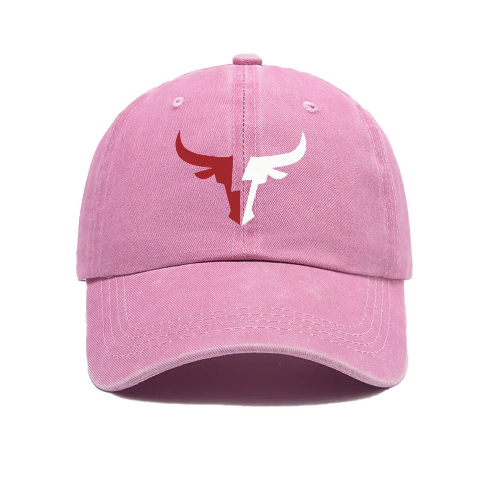 Unisex Vintage Bull Head Print Baseball Cap
