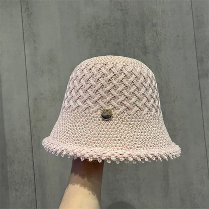 Japanese Minimalist Hollow Bucket Hat Women