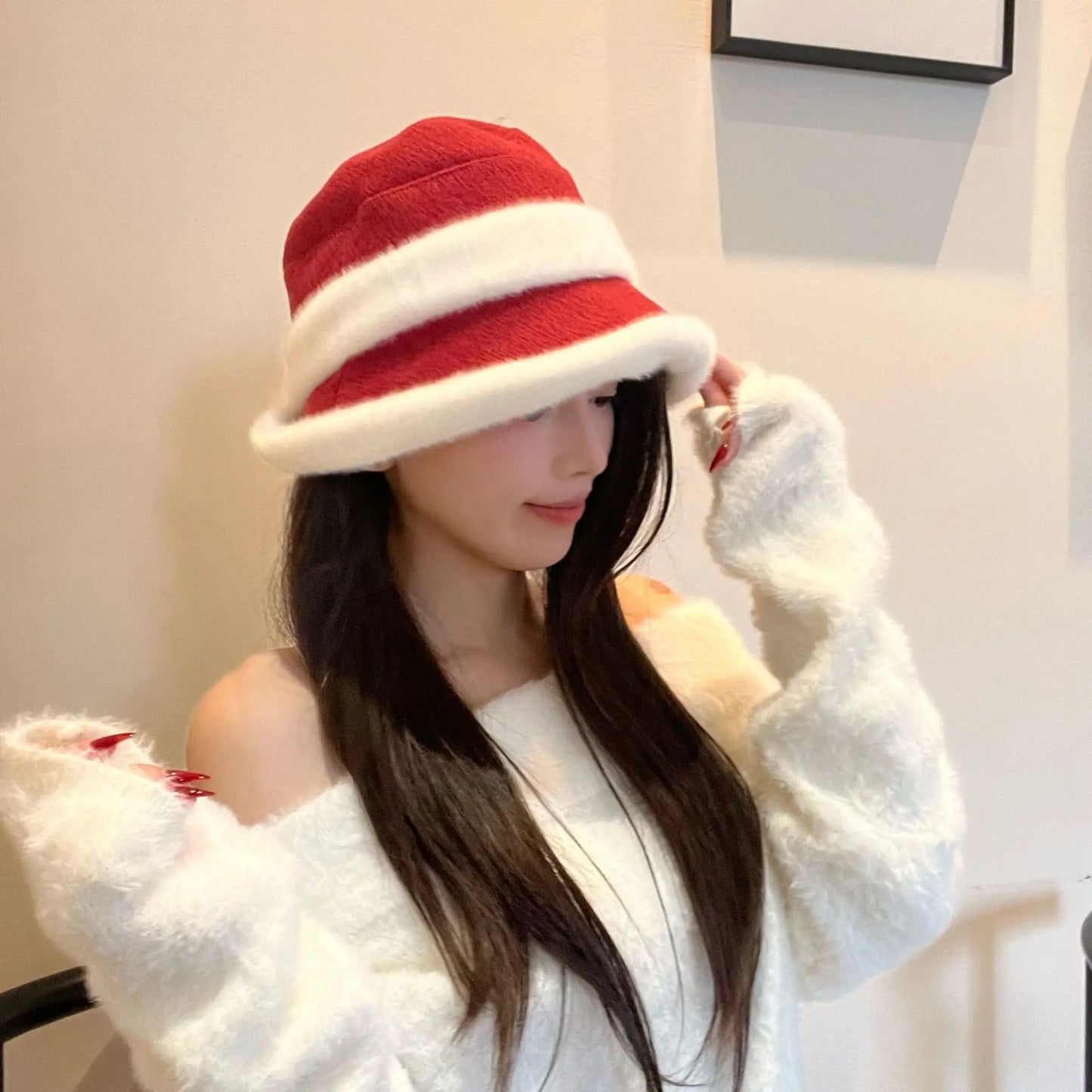 Women Plush Winter Ear Protection Bucket Hat