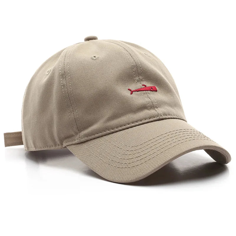 Simple Whale Embroidery Soft Cotton Baseball Cap