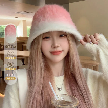 Women's Oversized Sherpa Winter Bucket Hat