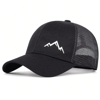 Unisex Mountain Range Embroidery Baseball Net Caps