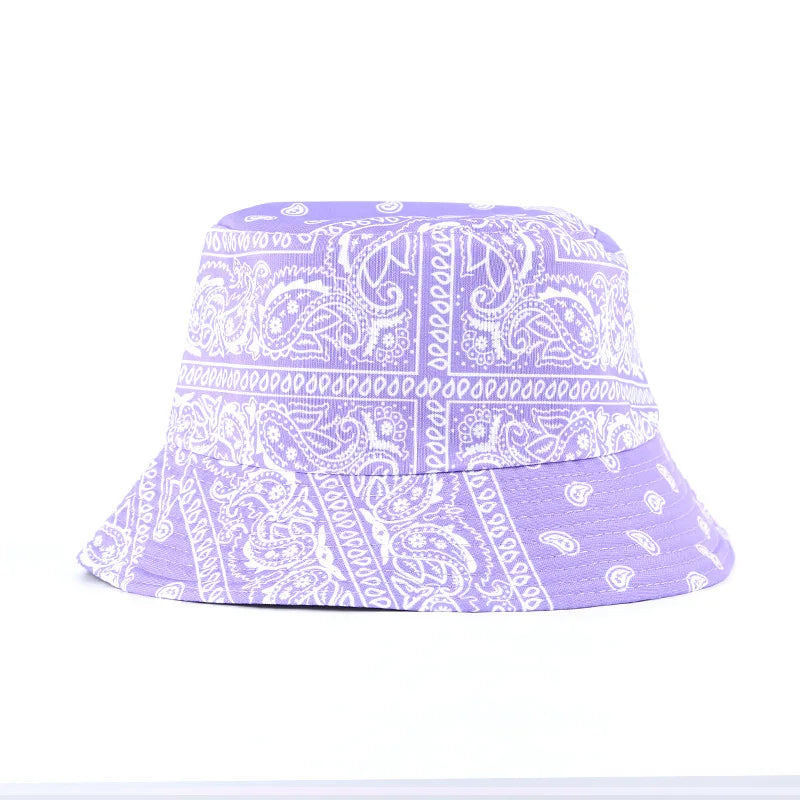 Womens Paisley Reversible Bandana Bucket Hat