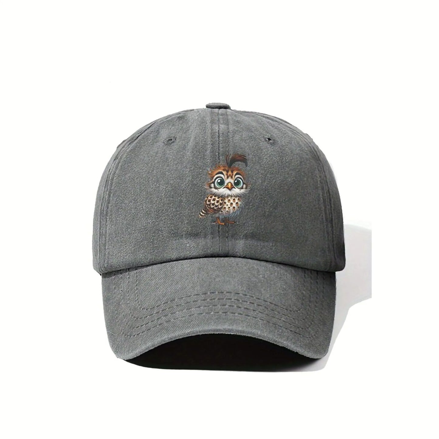 Cute Cartoon Owl Washed Casual Baseball Cap