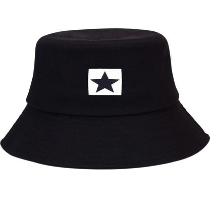 Five Pointed Star Print Cotton Bucket Hat