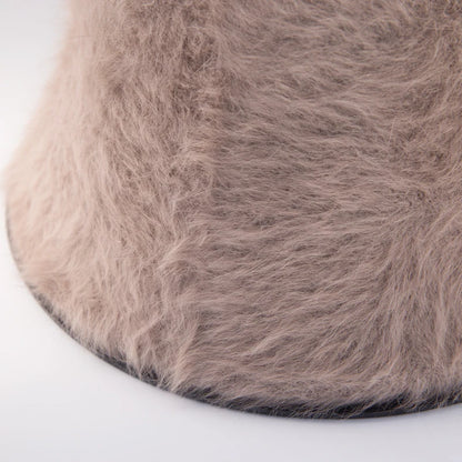 Faux Fur Plush Cloche Bucket Hat