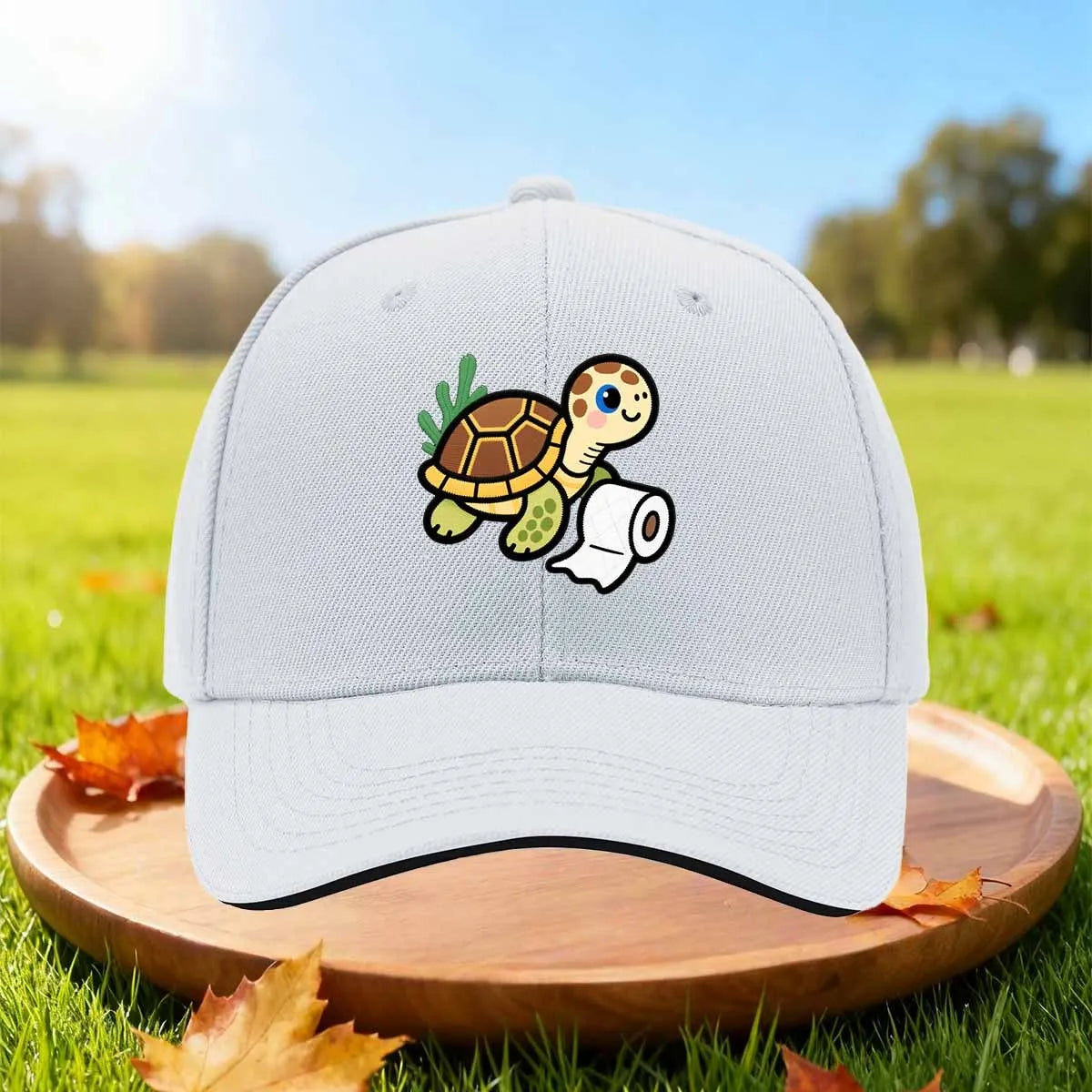 Cute Turtle Toilet Paper Graphic Snapback Baseball Cap