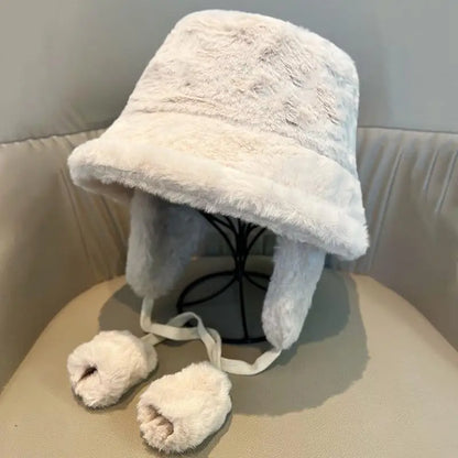 Plush Winter Ear-Protection Bucket Hat