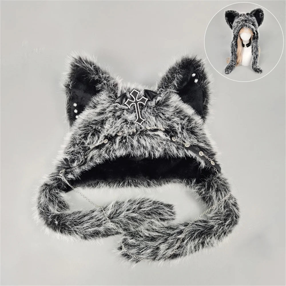 Gothic Punk Cat Ear Bucket Hat