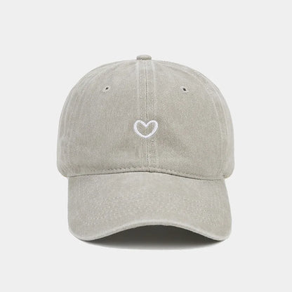 Washed Cotton Love Embroidery Retro Baseball Cap