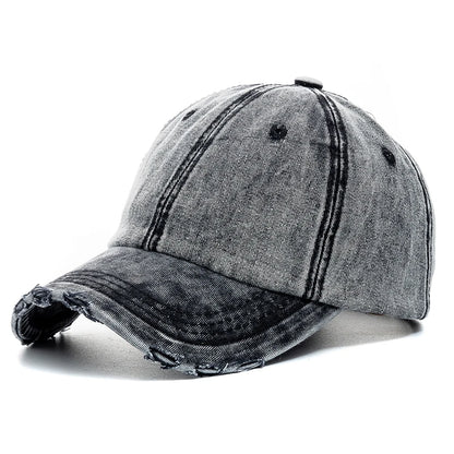 Washed Cotton High-Quality Denim Plain Unisex Baseball Cap