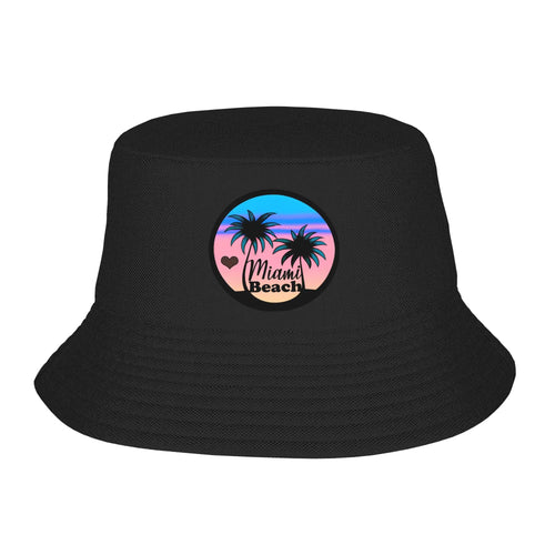 Miami Beach Palm Trees Street Bucket Hat