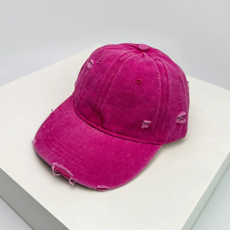 Broken Style Solid Vintage Baseball Cap