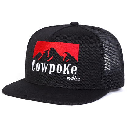 Unisex Cowpoke Letter Embroidery Mesh Snapback Cap