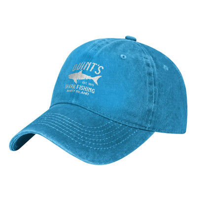 Quint Shark Distressed Washed Jaws Summer Baseball Cap