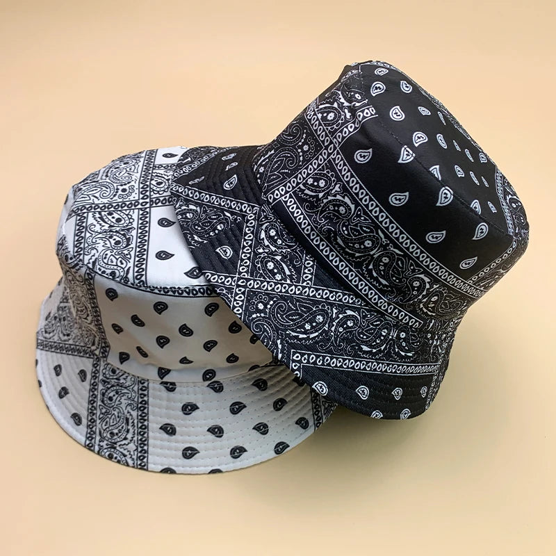 Streetwear Paisley Cotton Bucket Hat