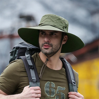 Breathable Mesh Wide Brim Bucket Hat