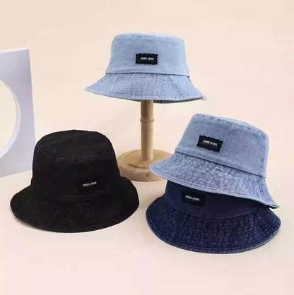 Washed Denim Cloth Bucket Hat