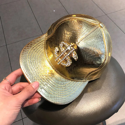 Leather Hip Hop Snapback Cap