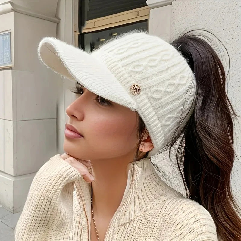 Women's Knitted Ear Protection Baseball Cap