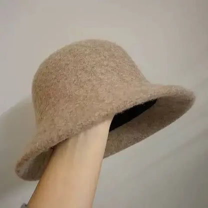 Autumn Winter Wool Vintage Bucket Hat