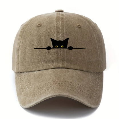 Retro Cartoon Cat Printed Adjustable Baseball Cap