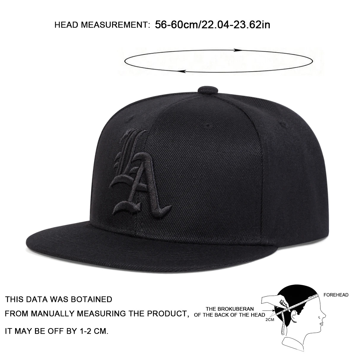 Unisex Gothic Letter Embroidery Snapback Cap