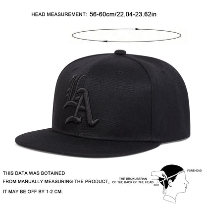 Unisex Gothic Letter Embroidery Snapback Cap