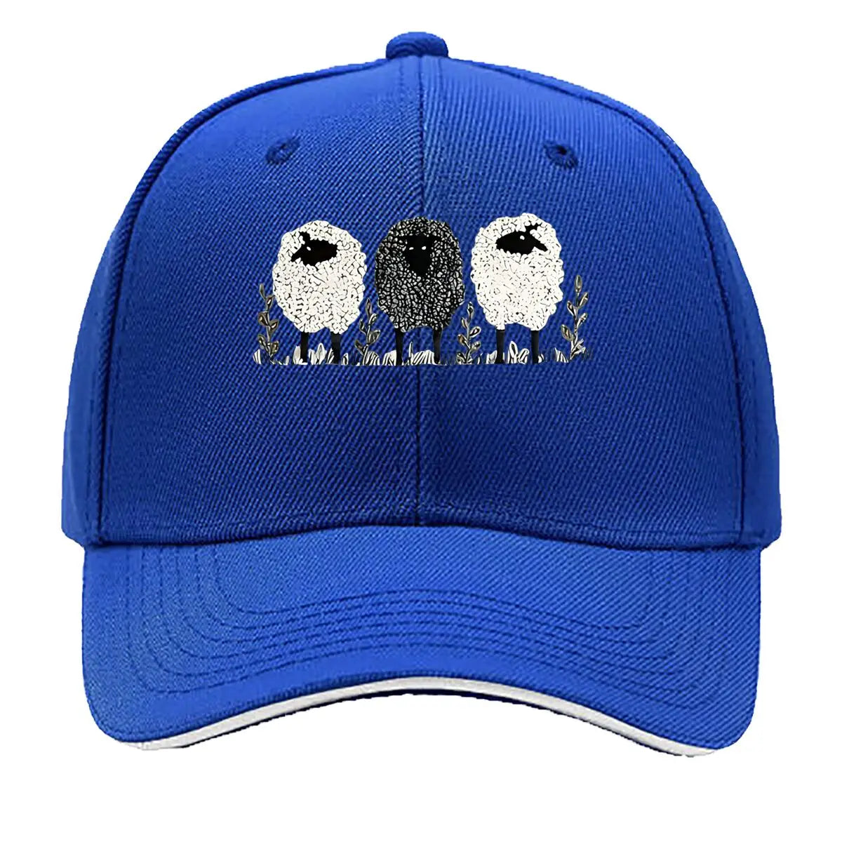 Vintage Three Lambs Print Adjustable Baseball Cap