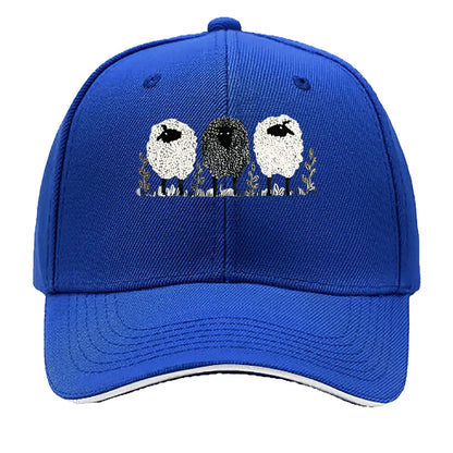 Vintage Three Lambs Print Adjustable Baseball Cap
