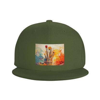 Color Paint Brush Print Artistic Snapback Cap