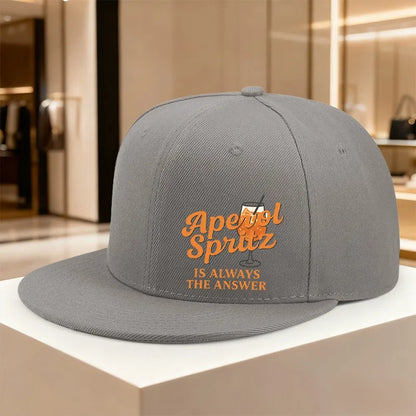 Aperol Spritz Slogan Flat Brim Snapback Cap