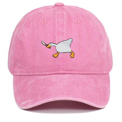 White Goose Embroidered Adjustable Baseball Cap