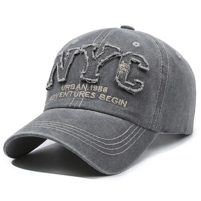 Vintage Washed NYC Big Letter Baseball Cap