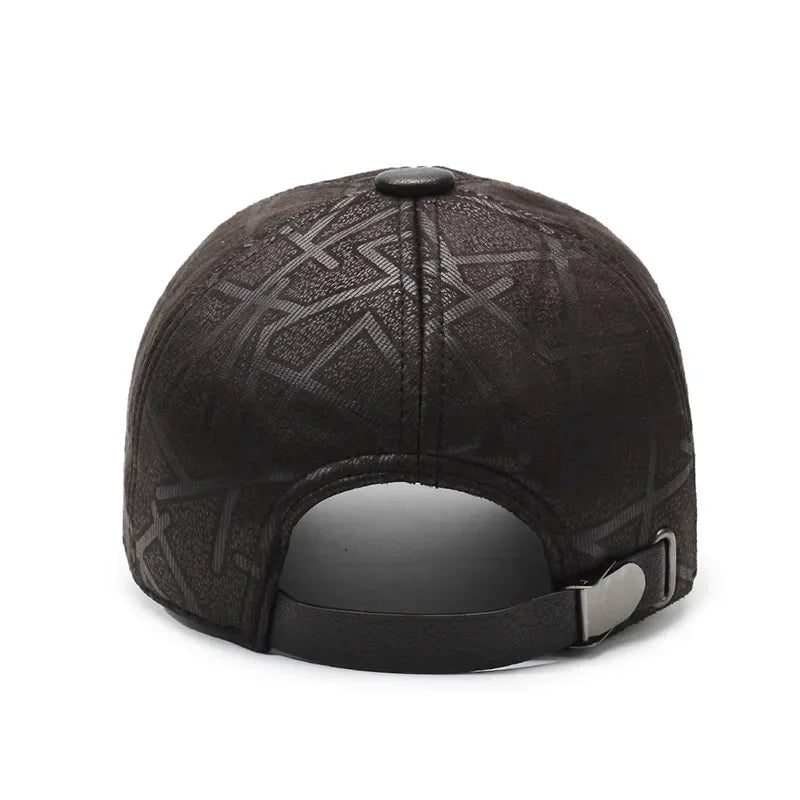 Classic Leather Winter Baseball Cap