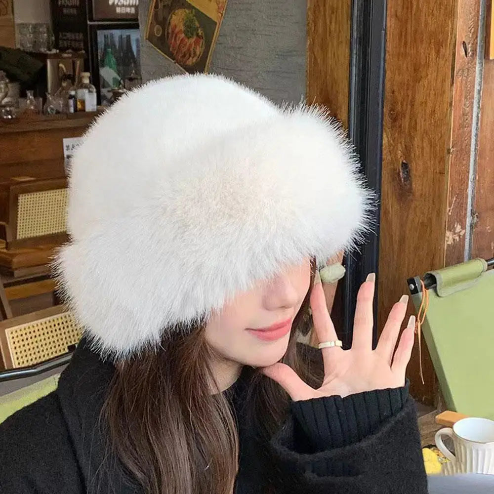 Fluffy Fur Winter Bucket Hat