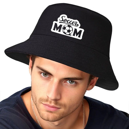 Proud Soccer Mom Typography Design Casual Bucket Hat