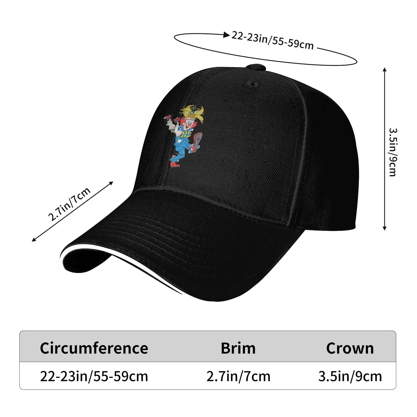 Funny Clown Graphic Y2K Hip Hop Baseball Cap