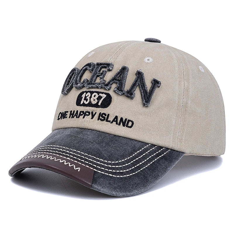 Ocean 1387 Letter Embroidery Baseball Cap Unisex