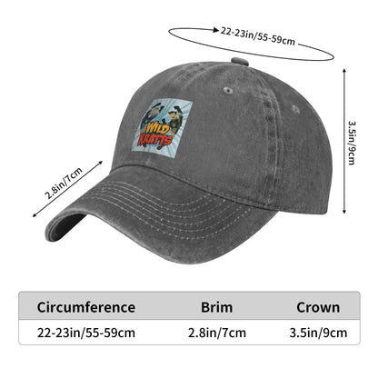 Wild Kratts Pattern Washed Denim Baseball Cap