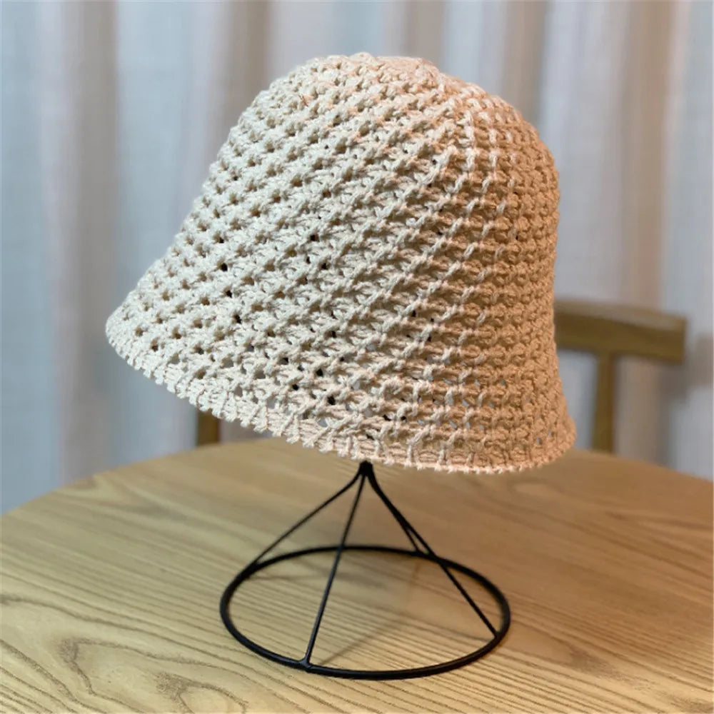 Summer Thin Woolen Knitted Leisure Bucket Hat