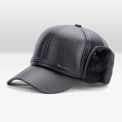 Soft Leather Warm Winter Baseball Hat