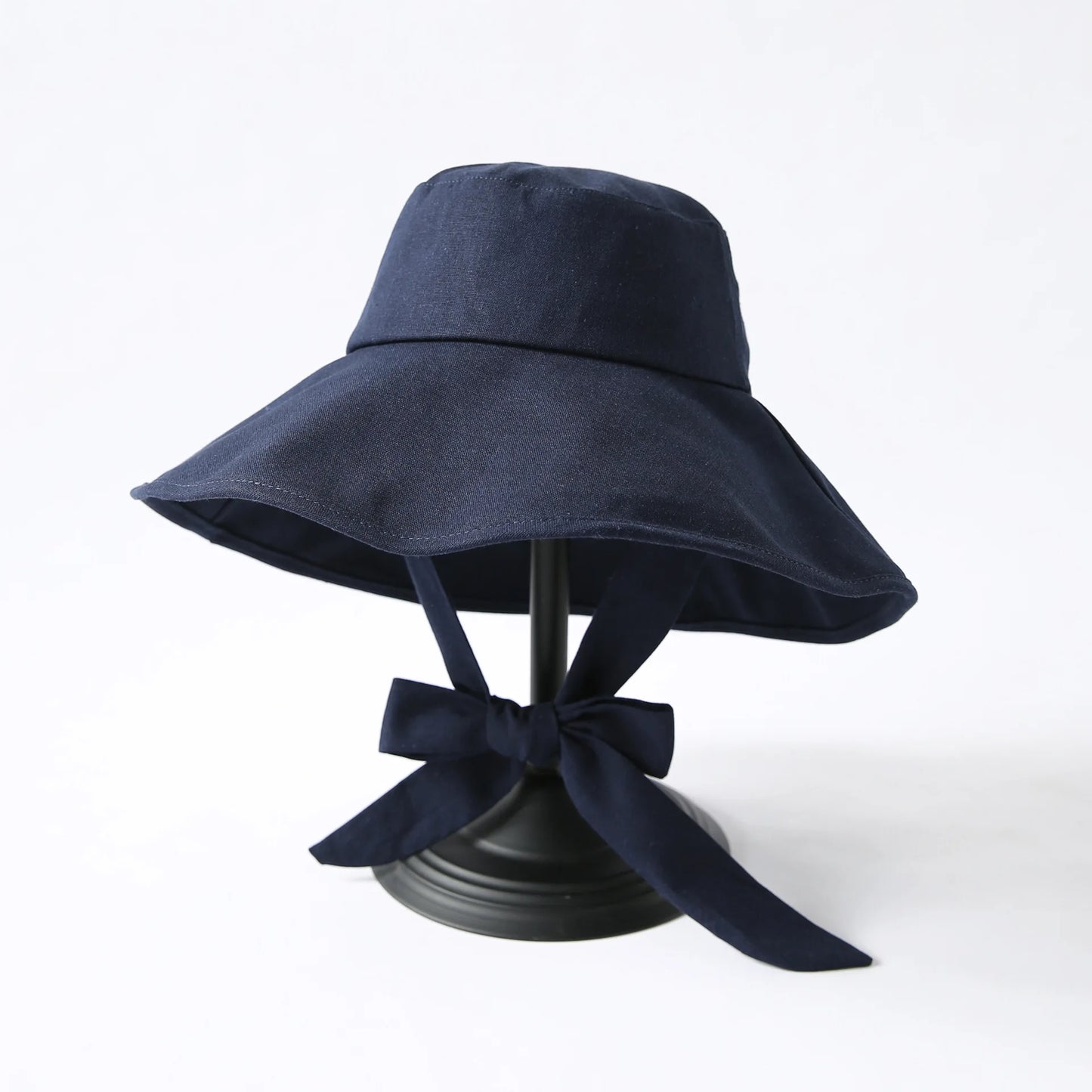 Japanese Cotton Linen Wide Brim Bucket Hat