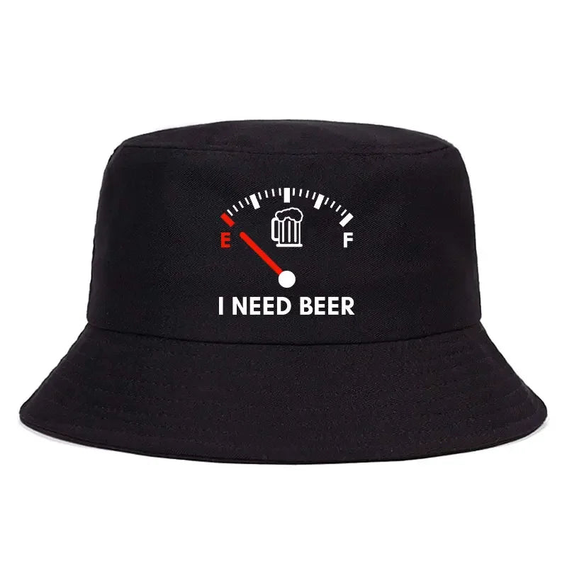 I Need Beer Reversible Print Bucket Hat