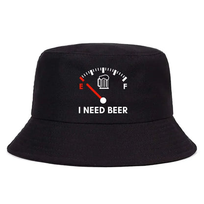 I Need Beer Reversible Print Bucket Hat