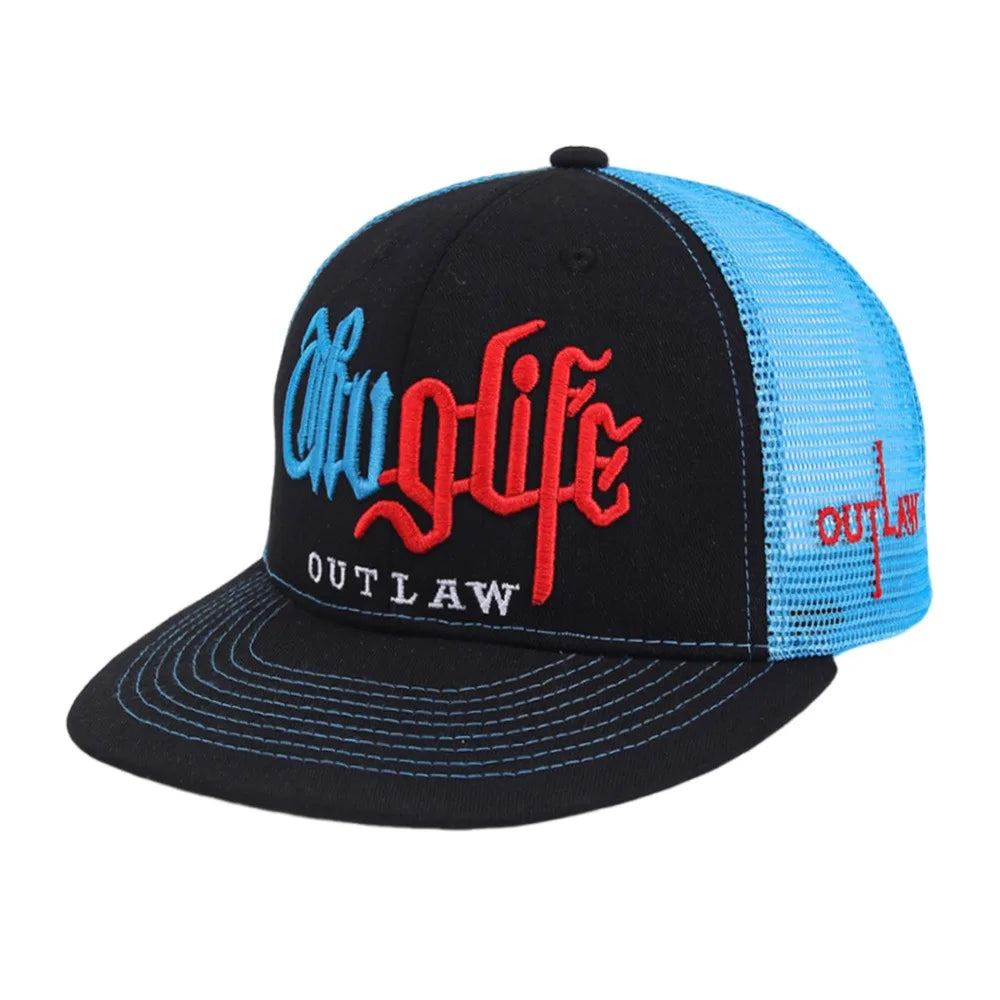 Hip Hop Embroidered Flat Brim Snapback Cap